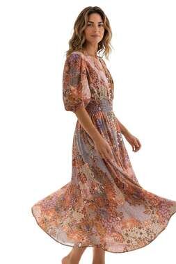 Talisman Halo Dress Dream Weaver Floral Patchwork Maxi Dress Size XS